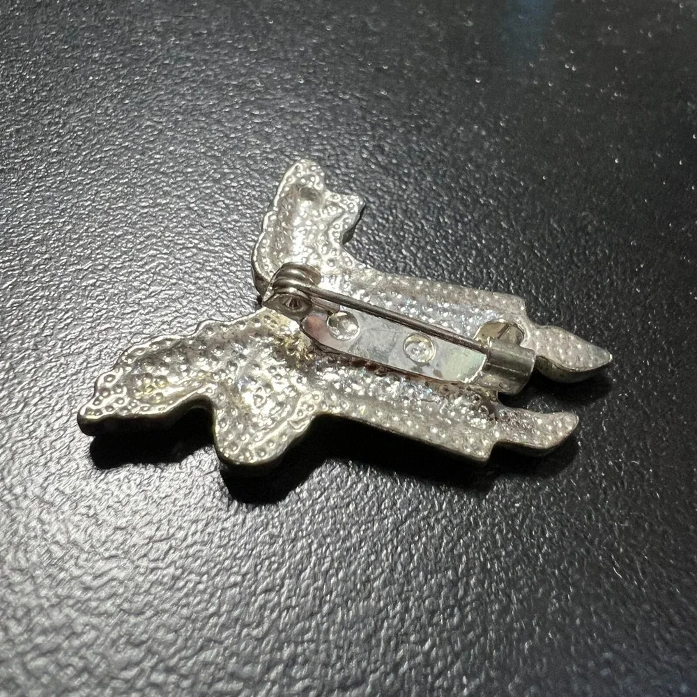 Vintage Holiday Candle Holly Brooch‎ Silver Tone Enamel Christmas Pin